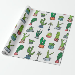 Colorful Cacti Collection Wrapping Paper