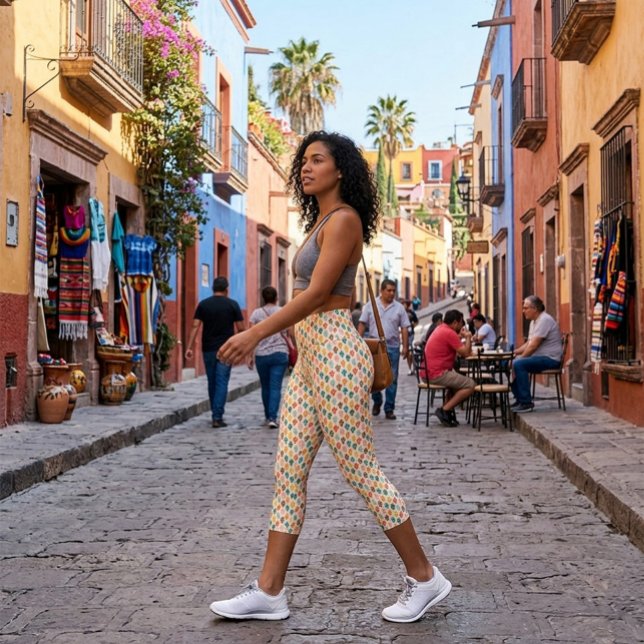 Colorful Cacti Silhouettes Pattern Leggings (Creator Uploaded)