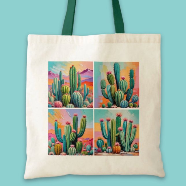 Colorful Cacti Tote Bag (Colorful Cacti Tote Bag)