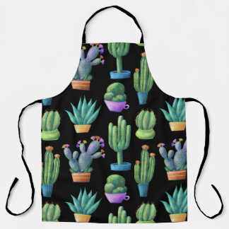 Colorful Cacti: Whimsical Seamless Design. Apron