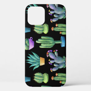 Colorful Cacti: Whimsical Seamless Design. iPhone 12 Case