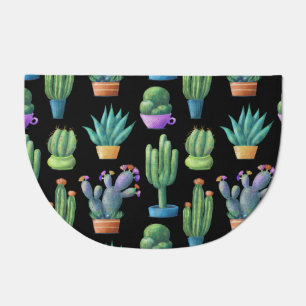 Colorful Cacti: Whimsical Seamless Design. Doormat