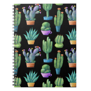 Colorful Cacti: Whimsical Seamless Design. Notebook