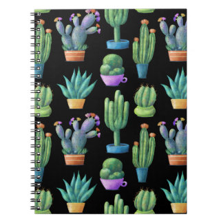 Colorful Cacti: Whimsical Seamless Design. Notebook