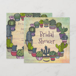 Colorful Cactus Bridal Shower Invitation