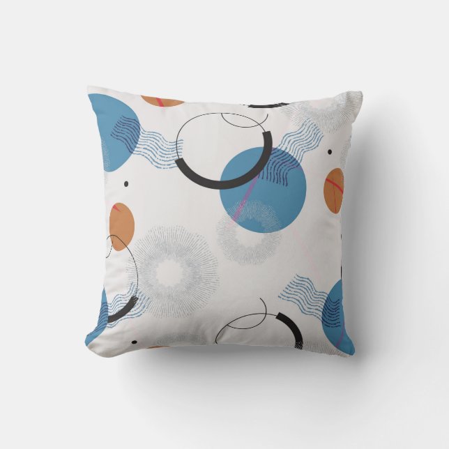 Colorful Cactus: Cute Seamless Pattern Throw Pillow (Front)