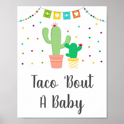 Colorful Cactus Fiesta Taco Bout A Baby Sign