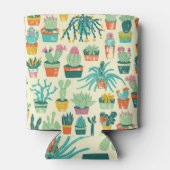 Colorful Cactus Flower Pattern Can Cooler (Back)