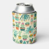 Colorful Cactus Flower Pattern Can Cooler (Can Back)