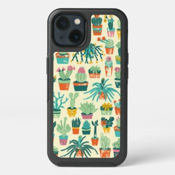 Colorful Cactus Flower Pattern Iphone 13 Case by bestgiftideas at Zazzle