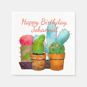 Colorful Cactus Garden Napkins