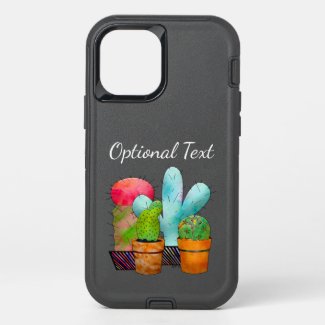 Colorful Cactus Garden OtterBox Defender iPhone 12 Case