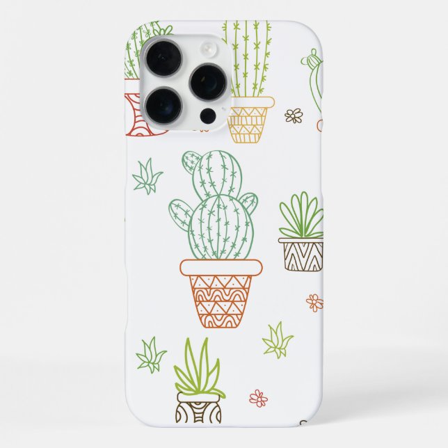 Colorful Cactus Indoor Pot Plants Iphone Case (Back)