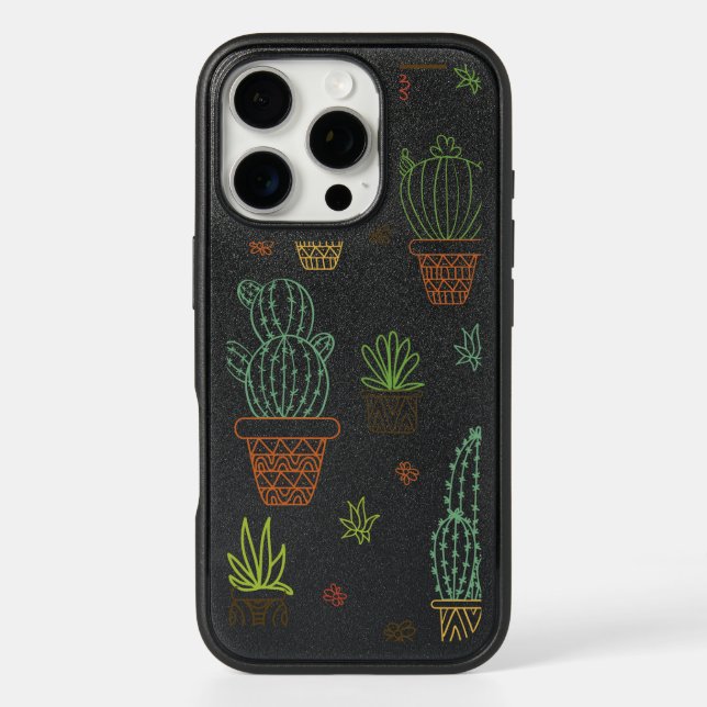 Colorful Cactus Indoor Pot Plants Otterbox iPhone Case (Back)