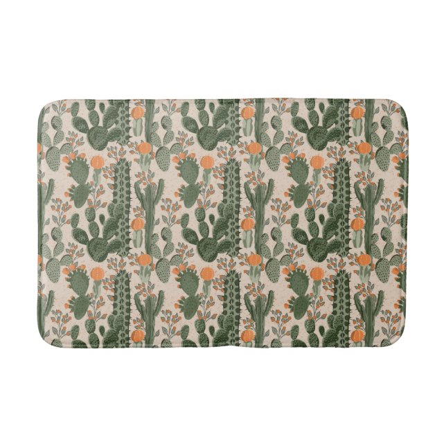Colorful Cactus Pattern Bath Mat (Front)