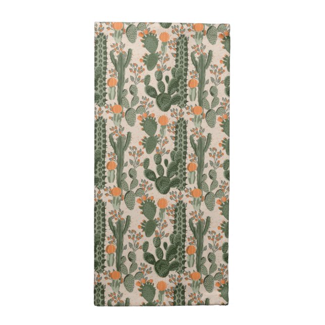 Colorful Cactus Pattern Cloth Napkin (Half Fold)
