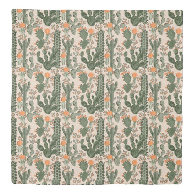 Colorful Cactus Pattern Duvet Cover (Front)