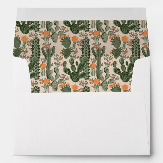 Colorful Cactus Pattern Envelope (Back (Bottom))