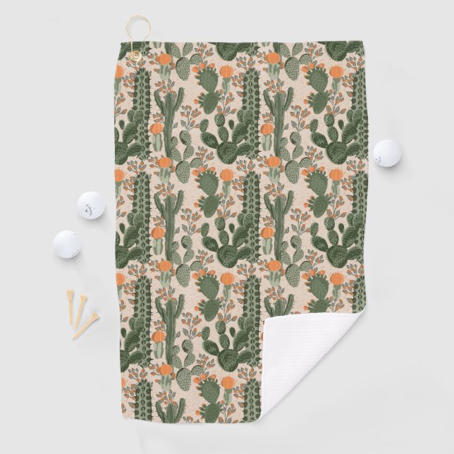 Colorful Cactus Pattern Golf Towel (InSitu)