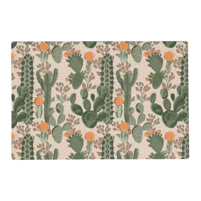 Colorful Cactus Pattern Placemat (Front)