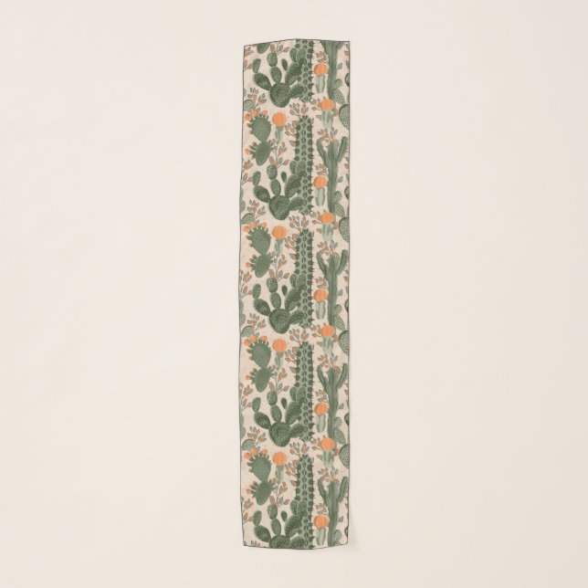 Colorful Cactus Pattern Scarf (Front)