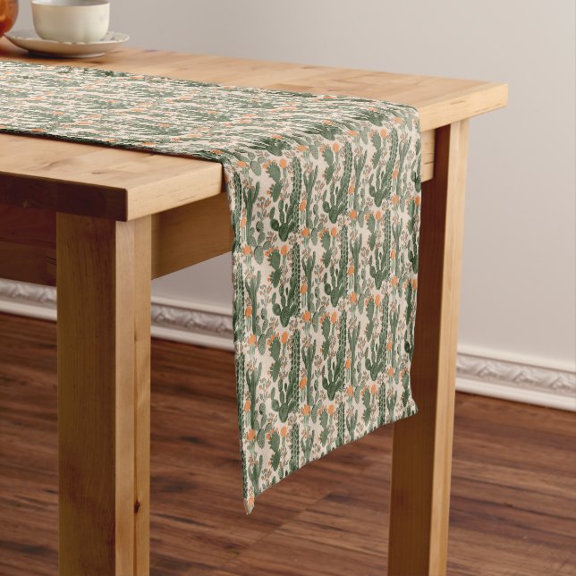 Colorful Cactus Pattern Short Table Runner (In Situ)