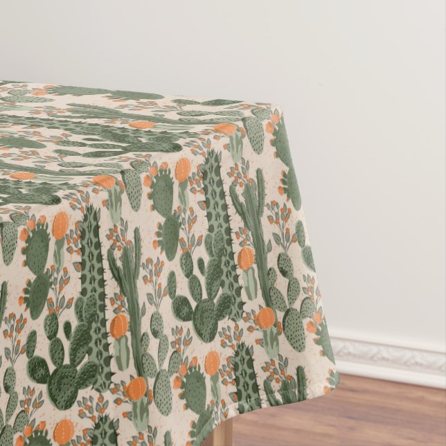 Colorful Cactus Pattern Tablecloth (In Situ)