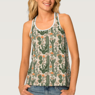 Colorful Cactus Pattern Tank Top