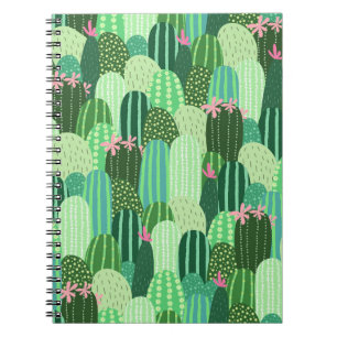 Colorful Cactus Seamless Pattern Illustration Notebook