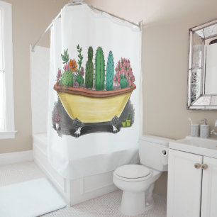 Colorful Cactus Shower Curtain