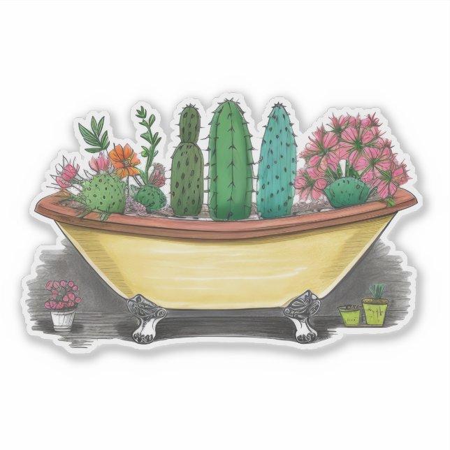 Colorful Cactus Sticker (Front)