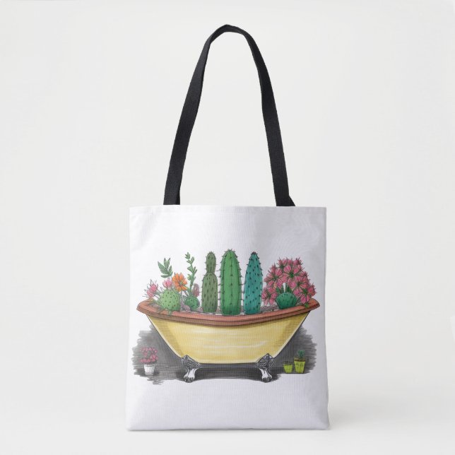 Colorful Cactus Tote Bag (Front)