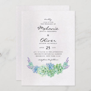Colorful Cactus Wedding Invitation