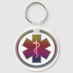 Colorful Caduceus Keychain