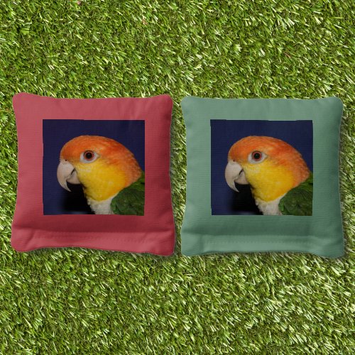 Colorful Caique Parrot Cornhole Bags