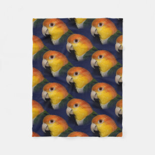 Colorful Caique Parrot Fleece Blanket