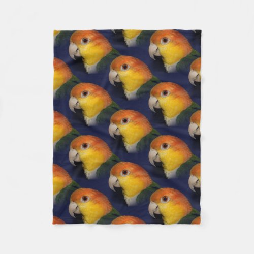 Colorful Caique Parrot Fleece Blanket
