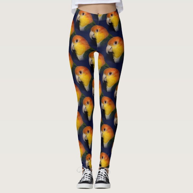 Colorful Caique Parrot Leggings (Front)