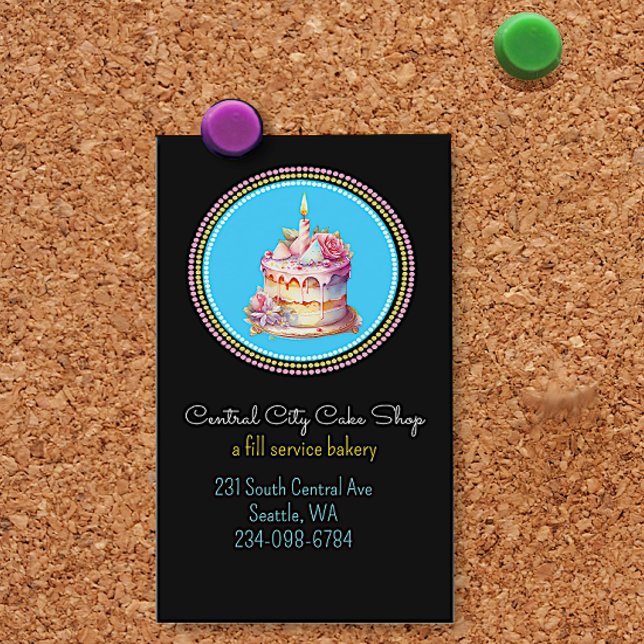 Colorful Cake Bakery Business Car Card (Creator Uploaded)