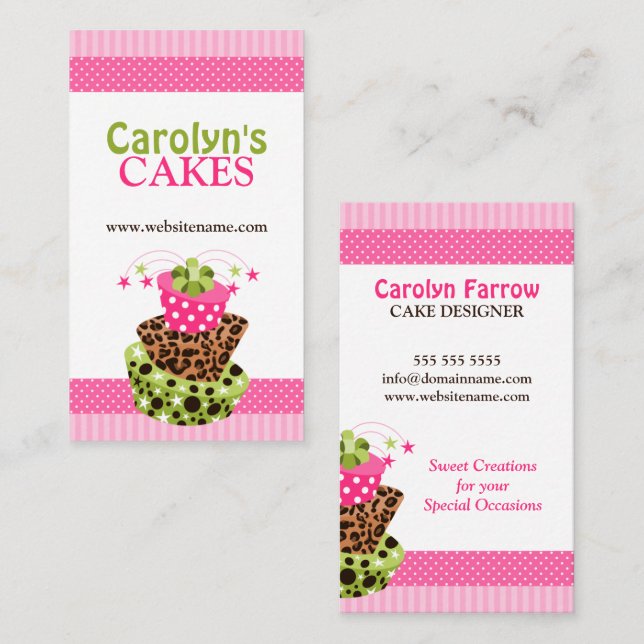 Colorful Cake Bakery Business Card (Front/Back)