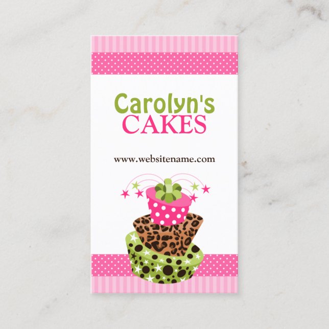 Colorful Cake Bakery Business Card (Front)