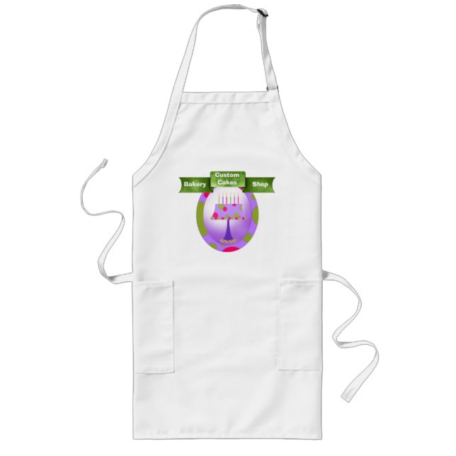 Colorful Cake Custom Bakery Apron (Front)