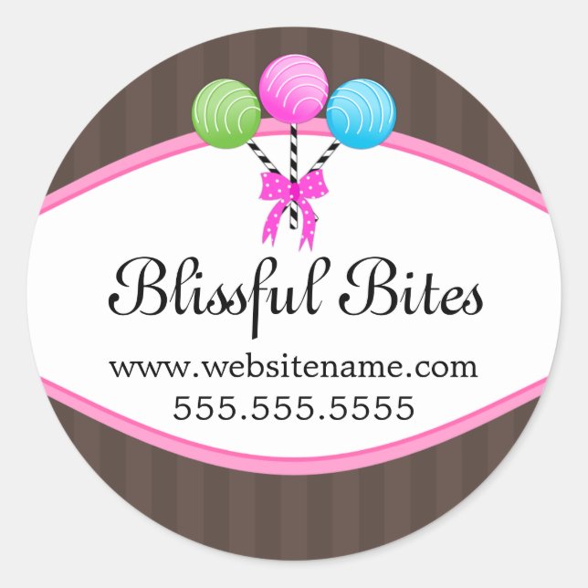 Colorful Cake Pops Bakery Box Seals (Front)