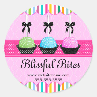Colorful Cake Pops Bakery Box Seals