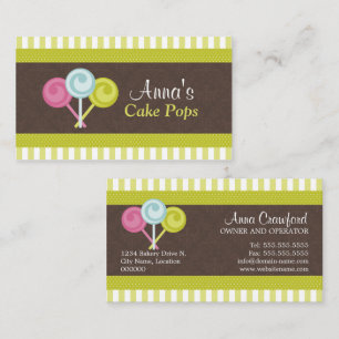 Colorful Cake Pops Bakery Business Card