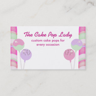 Colorful cake pops baking bakery business cards