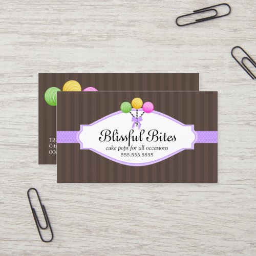 Colorful Cake Pops Business Cards