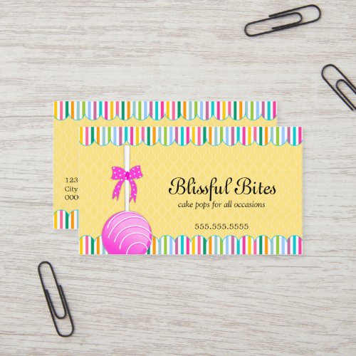 Colorful Cake Pops Business Card