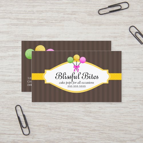 Colorful Cake Pops Business Cards