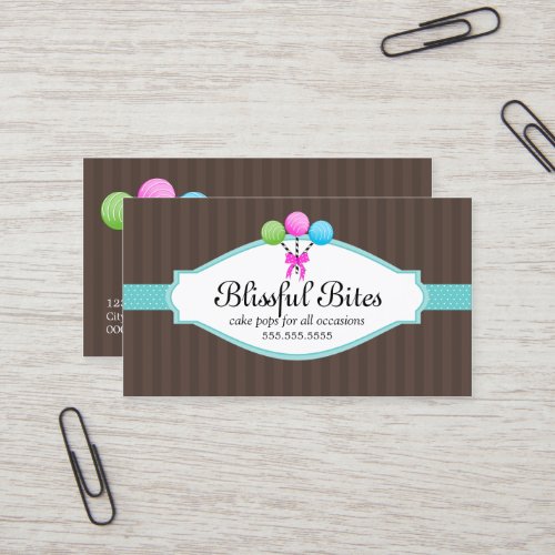 Colorful Cake Pops Business Cards